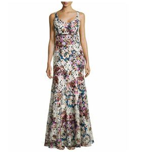 Nicole Miller Floral Lace Gown
